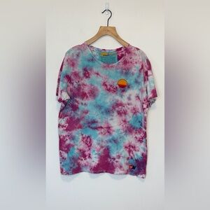 Aviator Nation tie dyed distressed t-shirt , sz : XL